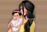 Cute Drawing Mom Girly M Mother and Child Illustration Mom I Love You Girly M