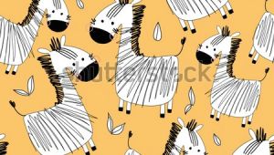 Cute Drawing Zebra Cute Kid Vector Illustration Od Seamless Stock Vector Royalty Free