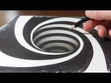 Drawing 3d Heart Hole Drawing A Spiral Hole Anamorphic Trick Art Illusion Youtube
