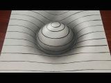 Drawing 3d Heart Hole Drawing Easy 3d Sphere with Lines Youtube Op Art Drawings 3d