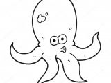Drawing A Cartoon Octopus Freihandig Gezeichnete Gedanken Bubble Cartoon Stockvektor