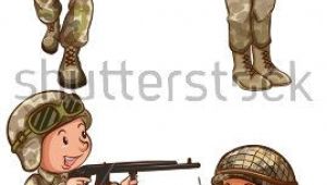 Drawing A Cartoon soldier A Simple Drawing Of the Four Brave soldiers On A White Background
