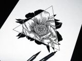 Drawing A Rose with Pen Art Drawing Flowers Hipster Sketch Triangle Amazing