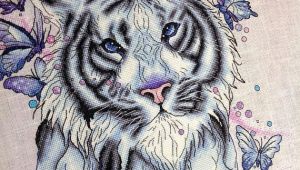 Drawing A Tiger Eye Tiger Cross Stitch Pattern Pdf Instant Download Animal Cross Stitch