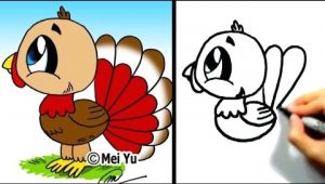 Drawing Cartoons 2 Tutorial Great for Thanksgiving Cute Lil Turkey Mei Yu Fun 2 Draw Youtube