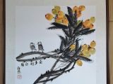 Drawing Chinese Flowers 2019 Handpainted Chinese Ink Painting Loquat and Birds Love Each
