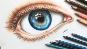Drawing Eyes Colored Pencil An Eye Colored Pencil Drawing by Polaara Colored Pencil