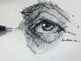 Drawing Eyes In Pen Eyedrawing Illustration Portre Dessin Pen Artsy Study Portrait