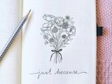 Drawing Flowers Journal Bullet Journal Drawing Idea Flower Bouquet Drawing