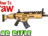 Drawing fortnite Things How to Draw the Scar Rifle fortnite Youtube