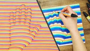 Drawing Heart Trick Art On Lined Paper 3d Hand Drawing Step by Step How to Trick Art Optical Illusion