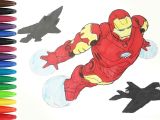 Drawing Iron Man Easy Ironman Flying with Army Planes Coloring Pages Sailany Coloring Kids