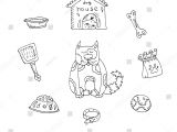Drawing Of A Dog Bone Vector Set Dogs Various Objects Dog Stock Vector Royalty Free