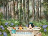 Drawing Of A Girl Bathing Taking A Bath In forest Aeppol Illustrations Pinterest
