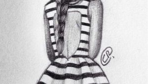Drawing Of A Girl In A Dress Easy Girl Fashion Dress Drawing Stripes Art Diy Drawings Art