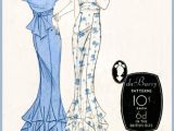 Drawing Of A Girl In A Dress Step by Step 1930s 30s Vintage evening Gown Sewing Pattern Cocktail Dress Etsy