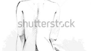Drawing Of A Girl Sitting Hand Drawn Naked Female Sitting Back In Vector Pencil Sketch