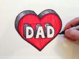 Drawing Of A Heart In 3d How to Draw Dad In A Heart 3d Youtube Activies Drawings