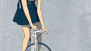 Drawing Of Girl On Bike Girl On Bike by Conjunto Universo Bikingillustration Motorcycle
