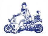 Drawing Of Girl On Motorcycle Bagger Ruckus by Dennis Brown Via Behance Comics Honda Honda