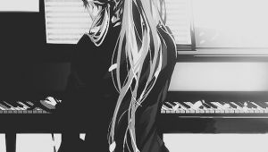Drawing Of Girl Playing Piano I Wanna Learn How to Play It now Art Anime Anime Art Manga Art