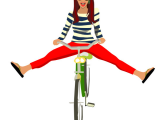 Drawing Of Girl Riding A Bike Girl On A Bicycle Art In Many forms Bicycle Illustration