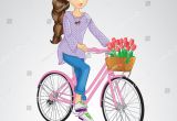 Drawing Of Girl Riding A Bike Girl Riding On Pink Bicycle Cycle Shahi Swari Pinterest