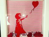 Drawing Of Heart Balloon Girl with Heart Balloon Box Frame Picture