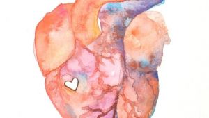 Drawing Of the Heart Anatomy Anatomy Of Love Human Heart Watercolor Print Diy Inspiration