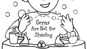 Drawing Of Washing Your Hands Free Printable Coloring Page to Teach Kids About Hygiene Germs are