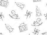 Drawings Of Children S Hands Seamless Pattern Black Crayon Childrens Drawings On White Background