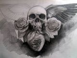 Drawings Of Roses with Wings Skull Wings Roses and Heart by Silviachan92 Deviantart Com On