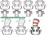 Easy Cartoon Zebra Drawing How to Draw the Cat In the Hat Cute Kawaii Chibi Version Easy