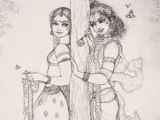 Easy Drawings Of Krishna Radha Krishna Drawing Sketches and Paintings Pinterest