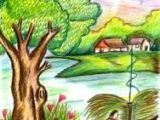 Easy Drawings Of Nature Scenery Coloured 161 Best Drawing for Kids Images