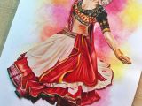 Easy Drawings Of Navratri Deepika Padukone Ram Leela Drawing Prismacolors Colouring Pencils