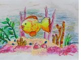 Easy Drawings with Pastels Easy Scenery Drawing How to Draw Under Water Fish Swimming Step by