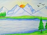 Easy Scenery Drawing for Class 3 How to Draw Scenery Of Mountain Step by Step Very Easy Art Video