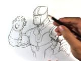 Easy Thanos Drawing Drawing Thanos From Infinity War Sketch Monster
