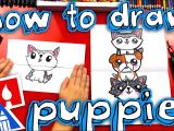 Folded Surprise Animal Drawing Project How to Draw A Puppy Stack Folding Surprise Art for Kids