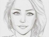 Girl Drawing Face Miley Cyrus Drawing Sketches Face Sketch Portrait Sketches