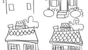 Haunted House Drawing Easy A Cute Haunted House for Children Halloween Drawings