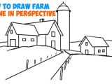 How to Draw A Farm Easy How to Draw Farm Scene Fall Spring Scene In Three Point