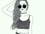 Outline Drawing Of A Girl Tumblr Girl Croptop Choker Sunglasses Drawing Art Draw Pinterest