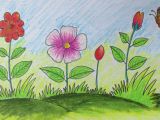 Pencil Drawing Flowers Step Step How to Draw A Scenery with Flowers for Kids Long Version Youtube