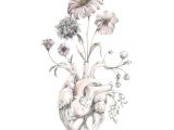Picture Of A Real Heart Drawing Blooming Heart Painting Art Anatomy Valentine Floral