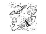 Planets Drawing Easy Doodle Space Planets Rocket Ship Stars Explore Vector