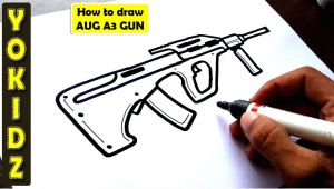 Pubg Mobile Drawing Easy How to Draw Aug A3 Gun From Pubg