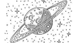 Saturn Drawing Easy Hand Drawn Vector Drawing Of A Satellite In Space Black and