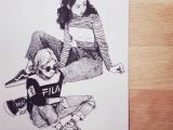 Skater Girl Drawing All that Sass Sketch Sketchbook Illustration